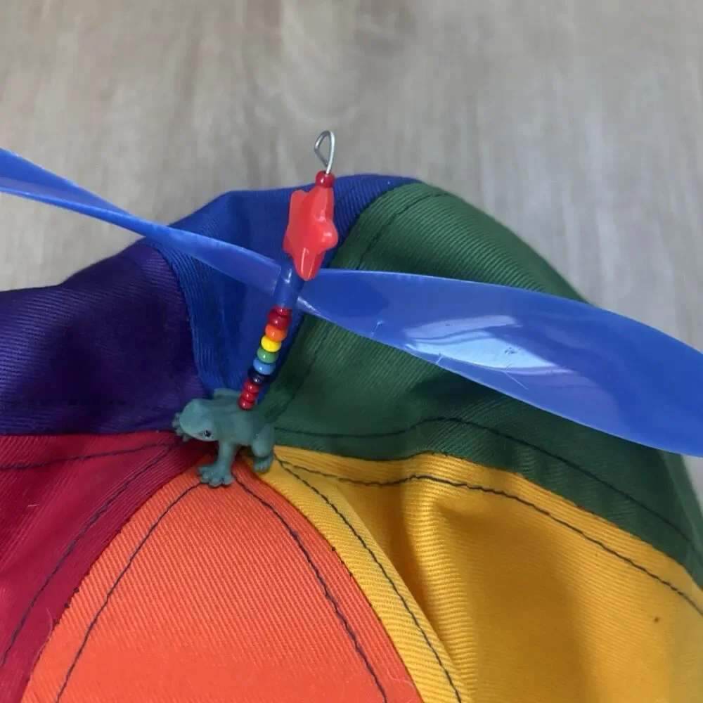 Vintage Interstellar Propeller Beanie Rainbow Frog Spinner Child Halloween Prop
